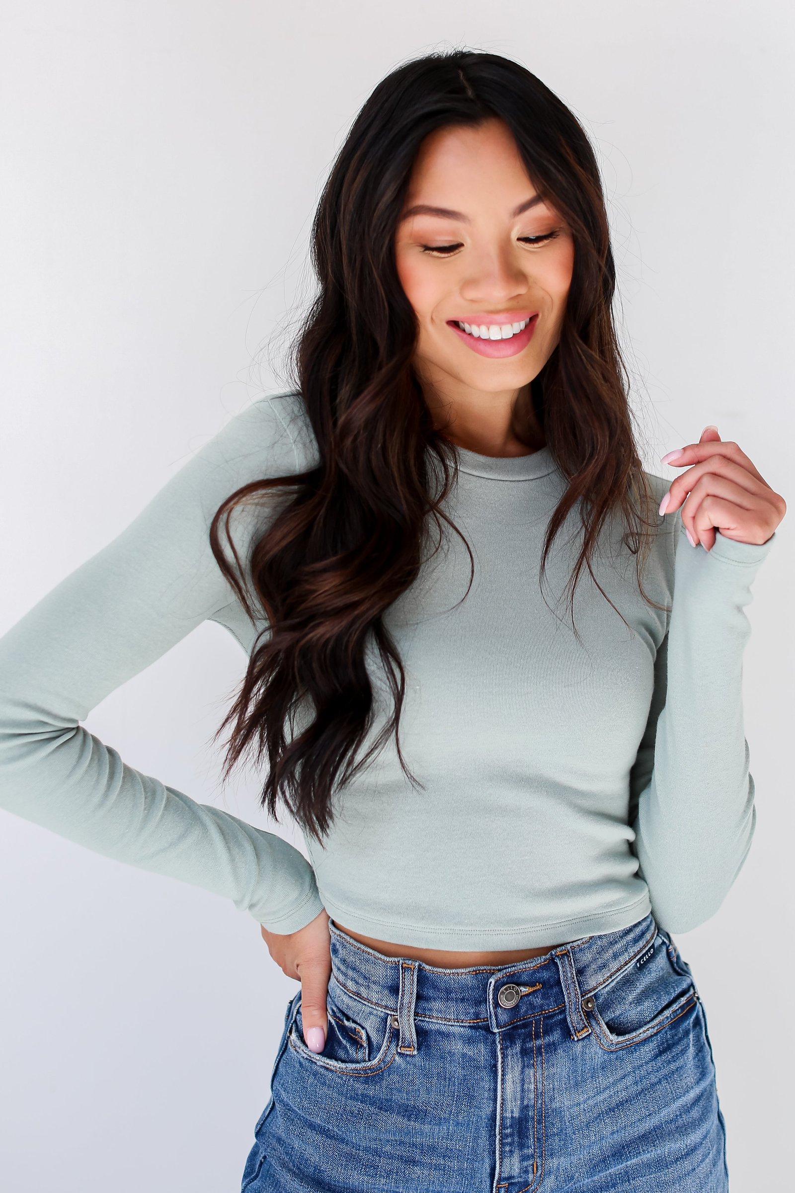 Versatile Cutie Everyday Long Sleeve Crop Top RF13