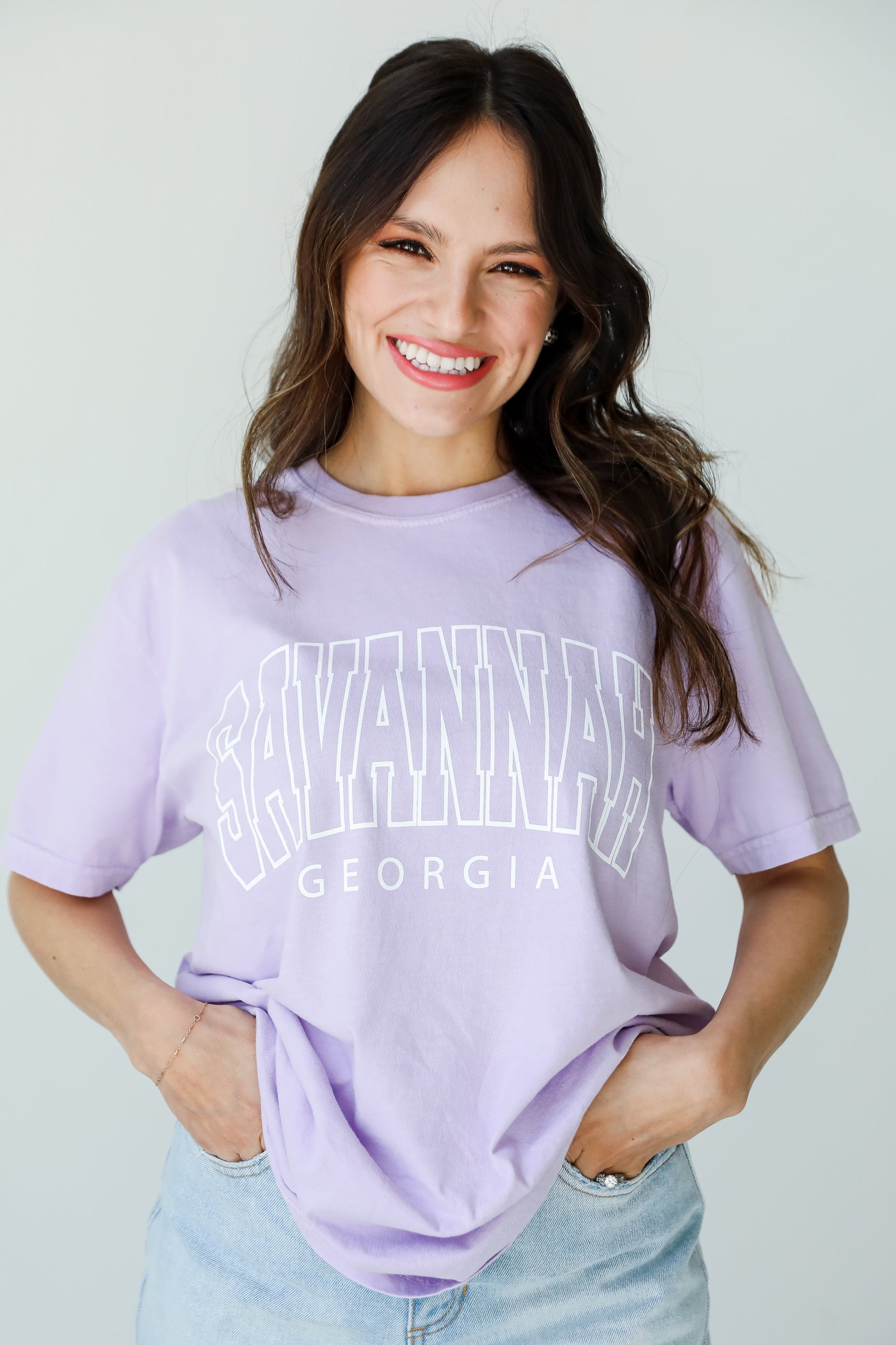 Lavender Savannah Georgia Block Letter Tee RF4